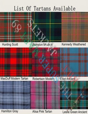 Scottish Highland Tartan 3 Yards 13Oz to 16 Oz Acrylic Wool Tartan Fabric + 250