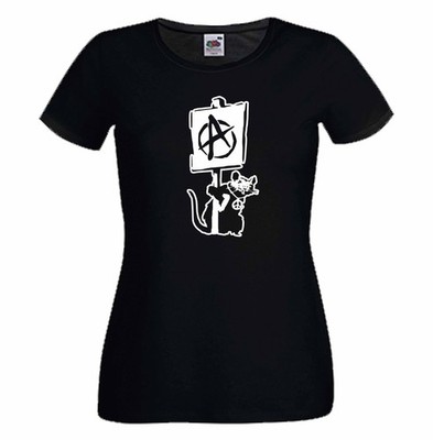 Tshirt Frieden und Anarchie Graffiti Wandbild Maus schwarz oder weiß Baumwolle Street Art