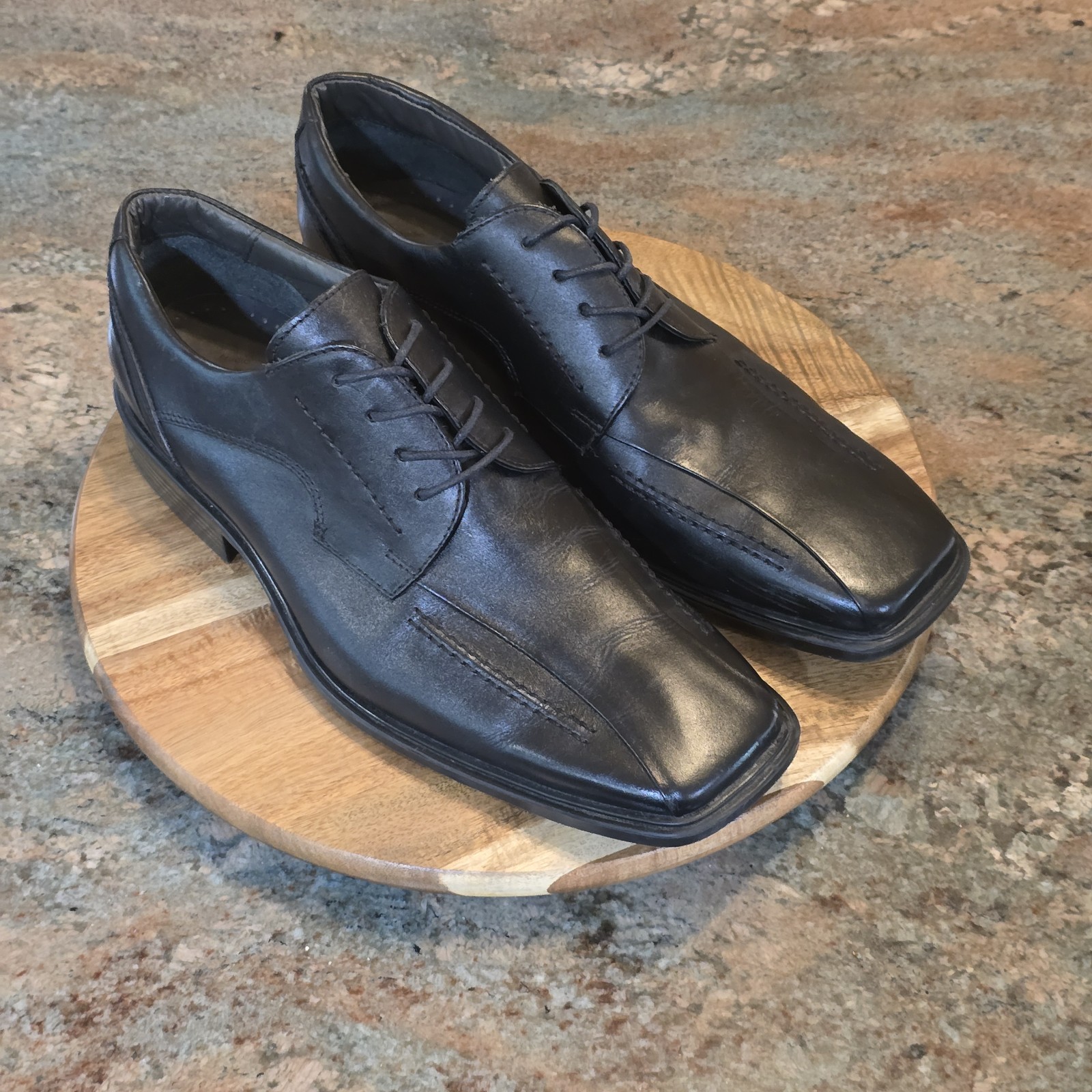 SAOLA Belvedere Dumbarton Scarpe eleganti derby punta quadrata in pelle nera da uomo taglia 13