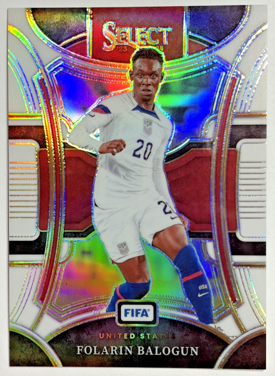 2023-24 Panini Select FIFA White Prizm /20 Folarin Balogun #166 USMNT World Cup!