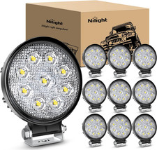 Led Pods 10pcs 4.5inch 27w Round Flood Light Off Road Lights Fog Lights Off Road