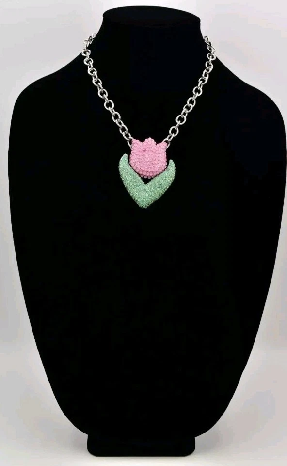 Collar de tulipán Betsey Johnson Hop To It flor de primavera grueso nuevo con etiquetas