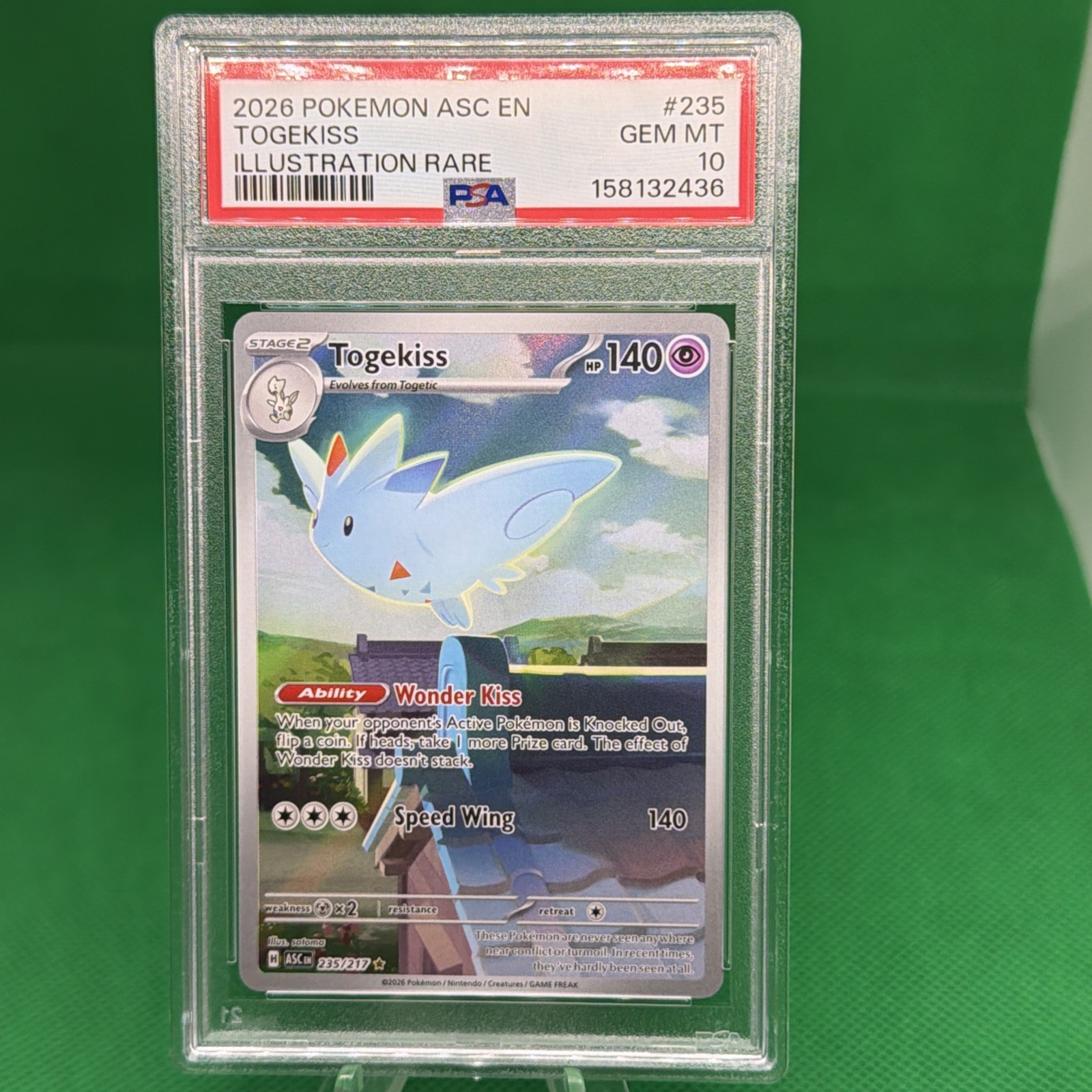 2026 POKEMON ASC EN-ASCENDED HEROES ILLUSTRATION RARE #235 TOGEKISS PSA 10