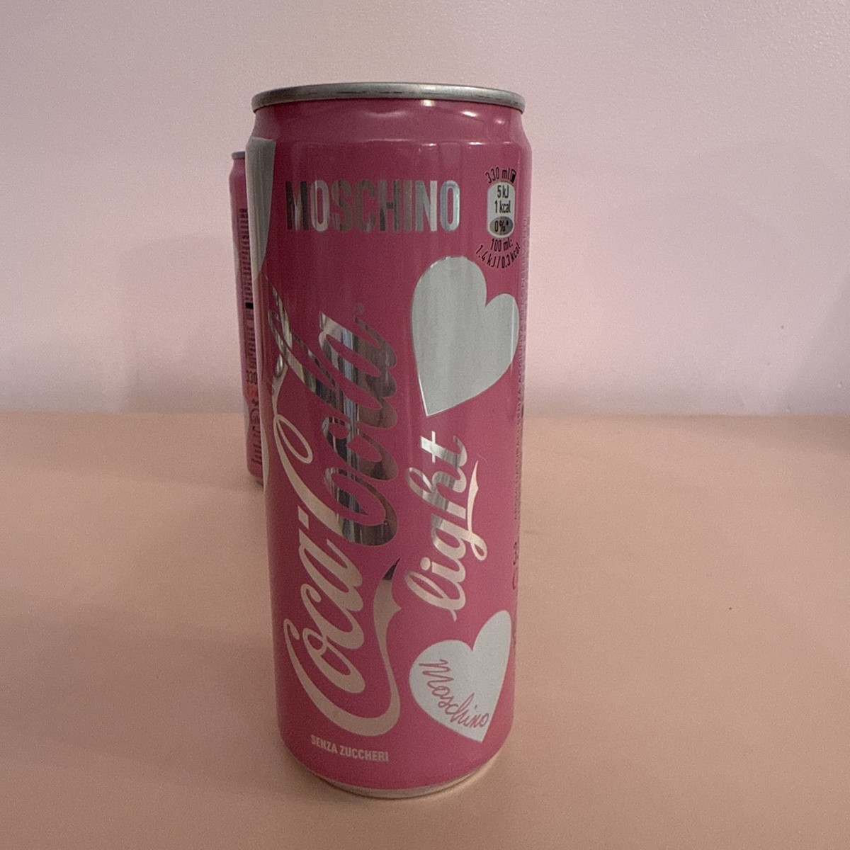 RARE Collector's Item Moschino X Coca Cola Light 330ml Pink Heart