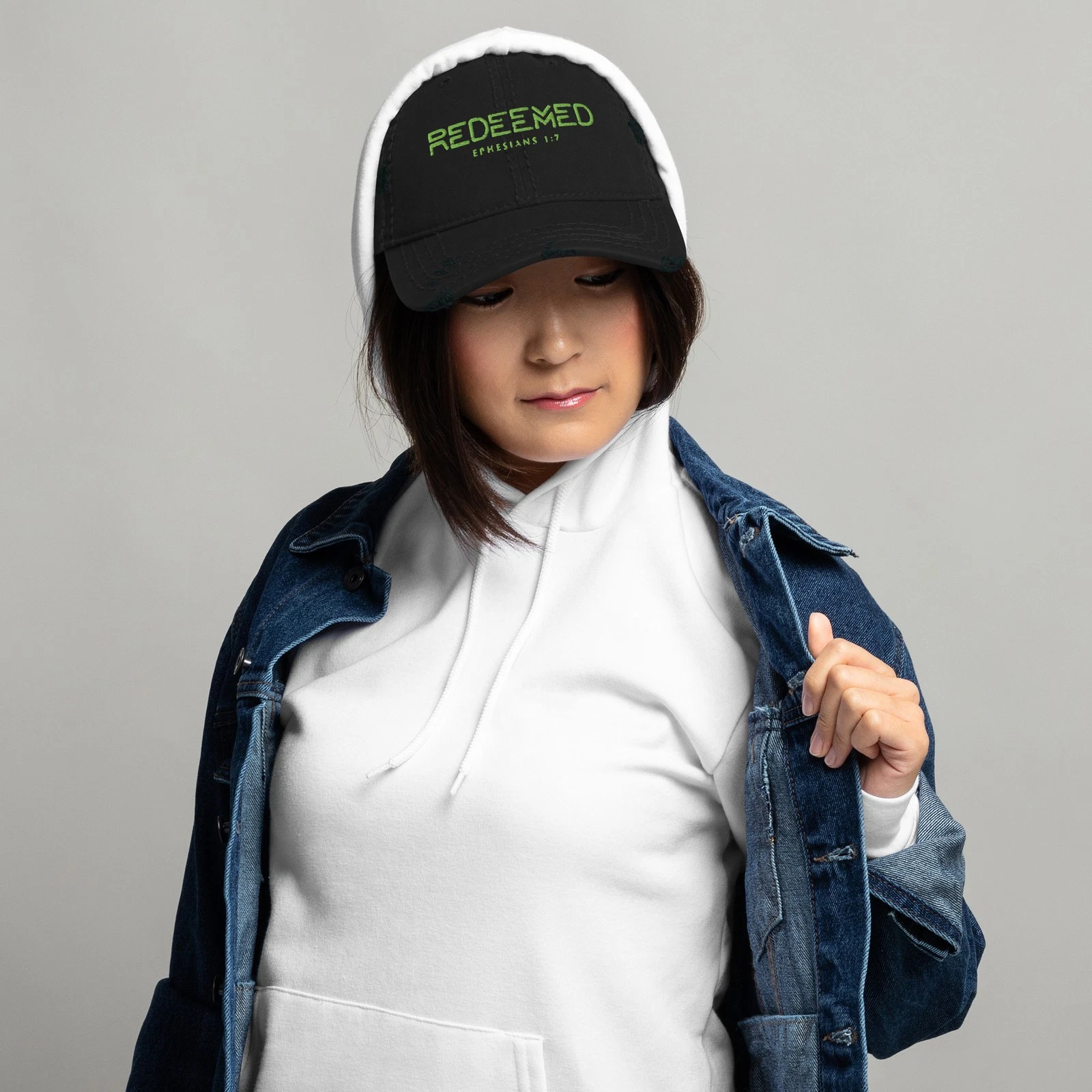 Redeemed Embroidered Distressed Cap
