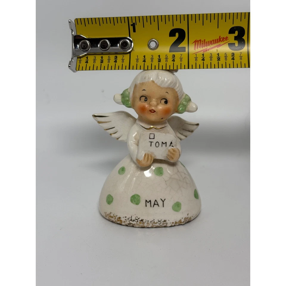 Vestido Vintage Norcrest Angel "MAY" Niña con Halo Verde Lunares #167 LEER Foto 3 de 4