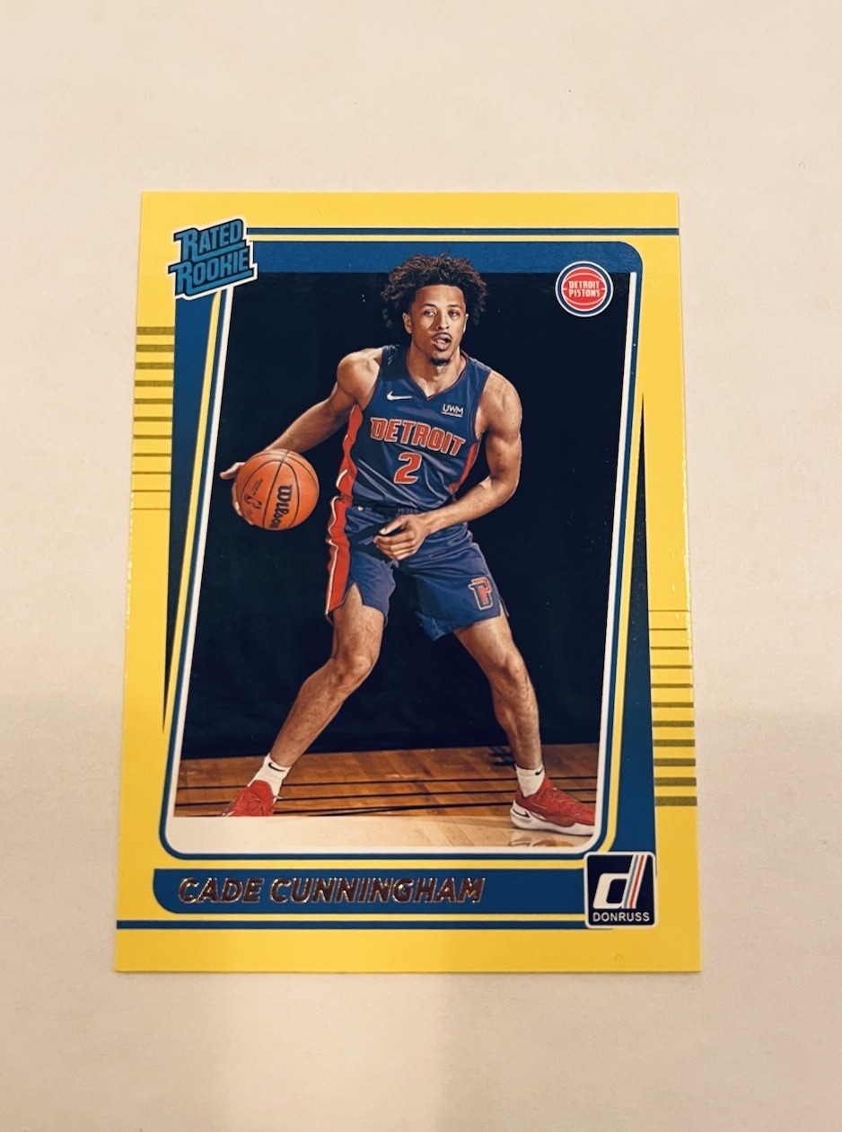Cade Cunningham Rated Rookie Yellow Flood 2021 Donruss #211 Pistons (RC)