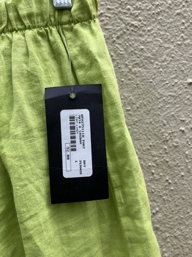 NWT Bryn Walker 100% Linen Casbah Pant LARGE Lime Green - Picture 3 of 4