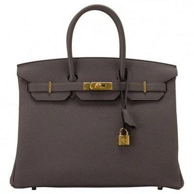 Hermes Birkin 35 Etain Togo Leather With Gold Hardware Handbag