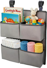 Hanging Diaper Organizer for Crib/Playpen/Bassinet/Playard Hold 80 Diapers -