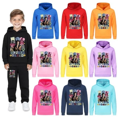 Kids Boys Benson Boon Long Sleeve Hoody Hoodies Pullover Jumper Sweatshirt Tops