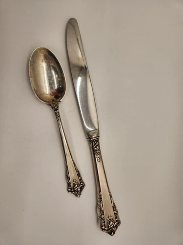 Lunt Sterling Silver Single Spoon & Dinner Knife Rondelay Pattern