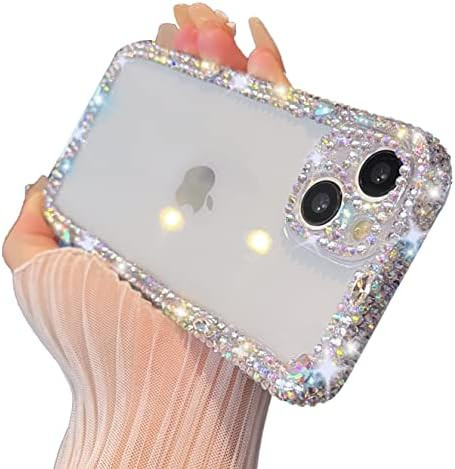 for iPhone 12 Case, Glitter Bling Sparkling Diamond Crystal Soft Compatible with