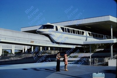 1975 35mm Slide Walt Disney World Monorail Train Leaving Station #15511