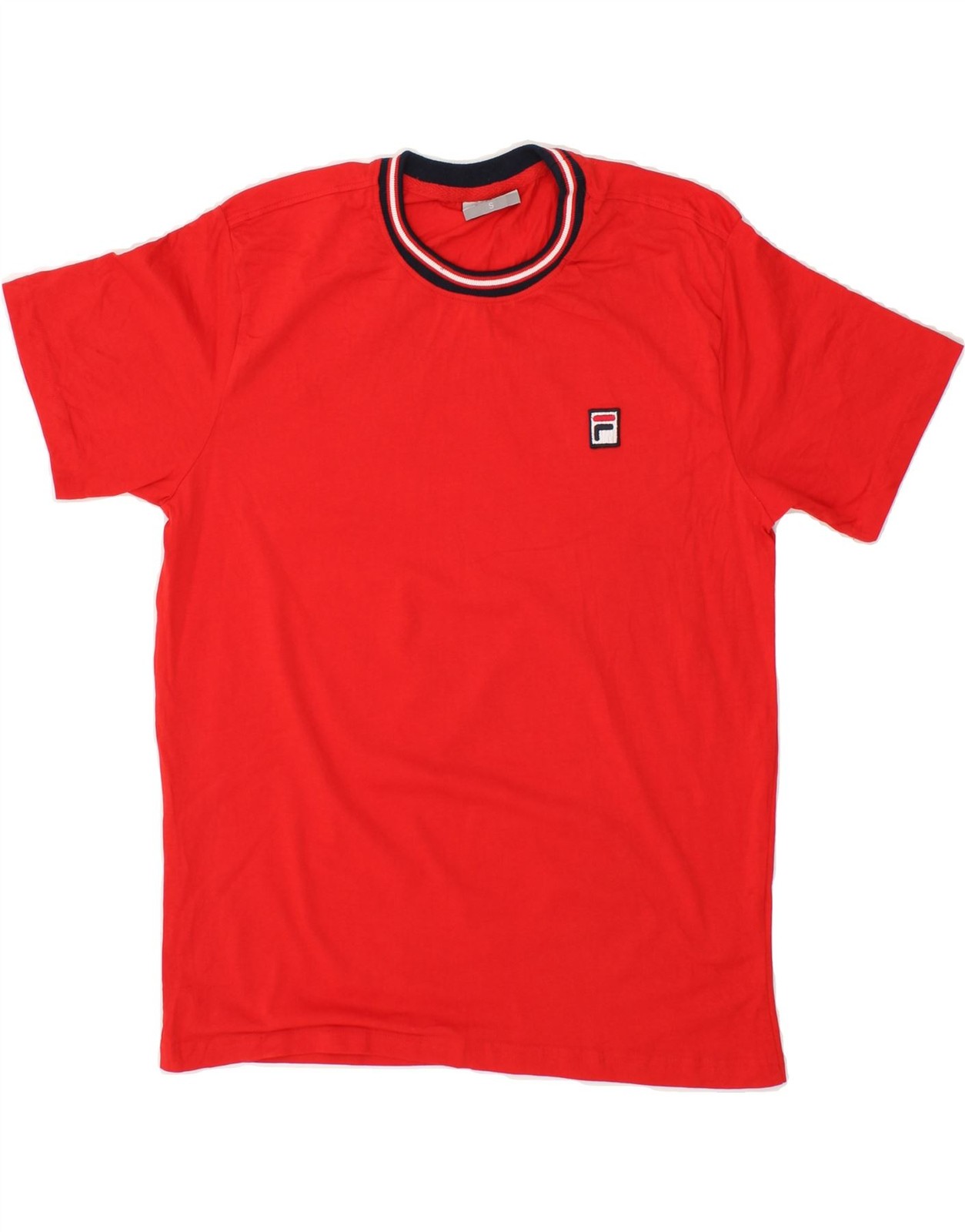 T shirt uomo FILA top piccolo rosso cotone PT02
