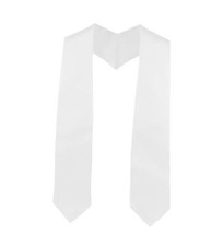 Unisex Graduation Stole Blank Graduation Sash Plain Grad Stole, 72 inches White