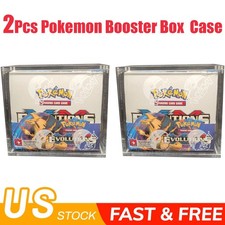 2Pcs Pokemon Magnetic Booster Box Acrylic Case Pok mon Card Protective Display