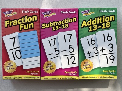 TREND INC. FLASH CARDS SUBTRACTION, ADDITION, AND FRACTION FUN
