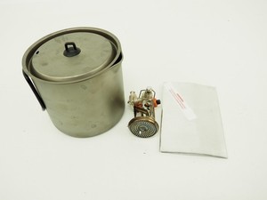 MSR Titan Kettle 1400ml Titanium w/ Jetboil MightyMo Stove & Wind Shield