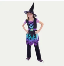 Enchanting Witch Hat Dress Belt Costume By Hauntlook Child Size 7-9 NEW