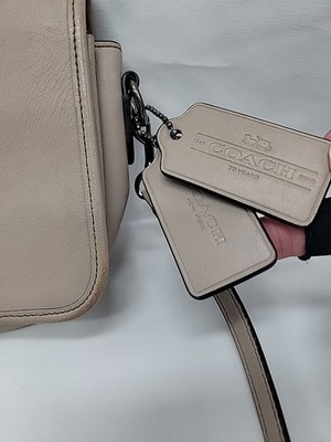 Coach 57325 Grey Leather Crossbody Clutch Bag Silver Hardware | eBay