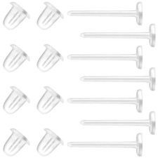 Clear Earrings for Sports, 400Pcs 18g 3mm/4mm Solid Plastic Post Earrings wit...