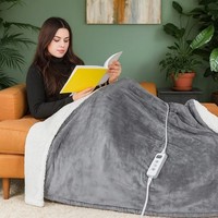 Electric XXL Heated Blanket Throw Flannel Sherpa Auto-Off Remote Control 2025