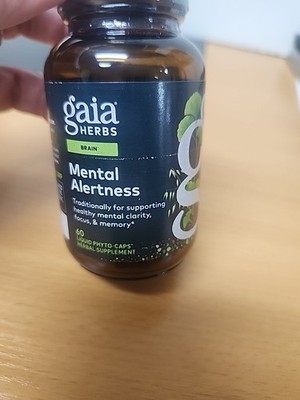 Gaia Herbs Mental Alertness 60 count Brain Support Clarity Focus Memory 