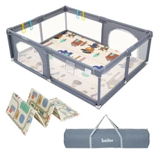 Large Baby Playpen & Mat BPA-Free Safe Indoor/Outdoor Activity Center