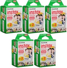 Fujifilm Instax Mini Instant Film, 10 Sheets of 5 Pack x 2 100 Sheets - Import
