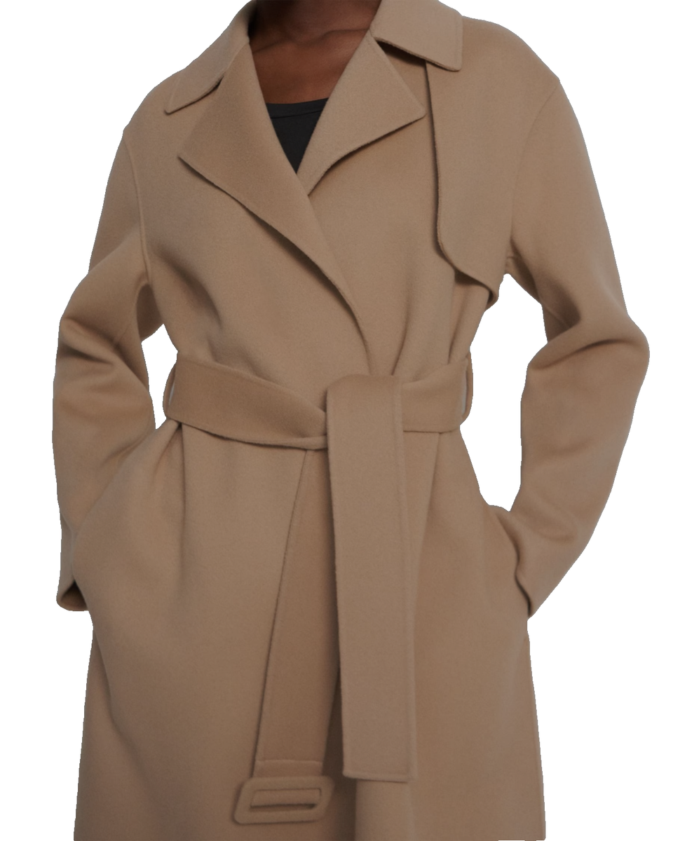 NEW Theory Palomino Trench Wrap Coat,M,Midi,Wool Cashmere,Belt