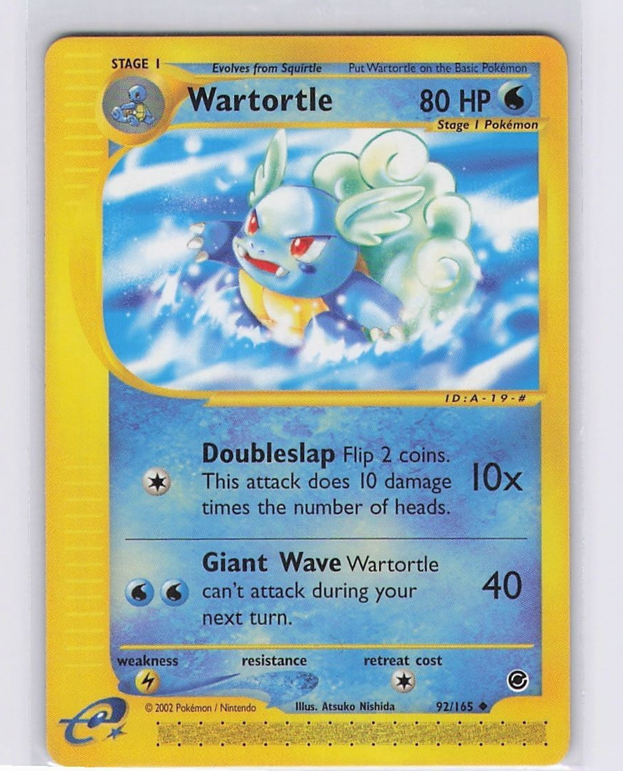 Pokemon TCG Wartortle 92/165 Expedition 2002 Uncommon Near Mint Regular NM