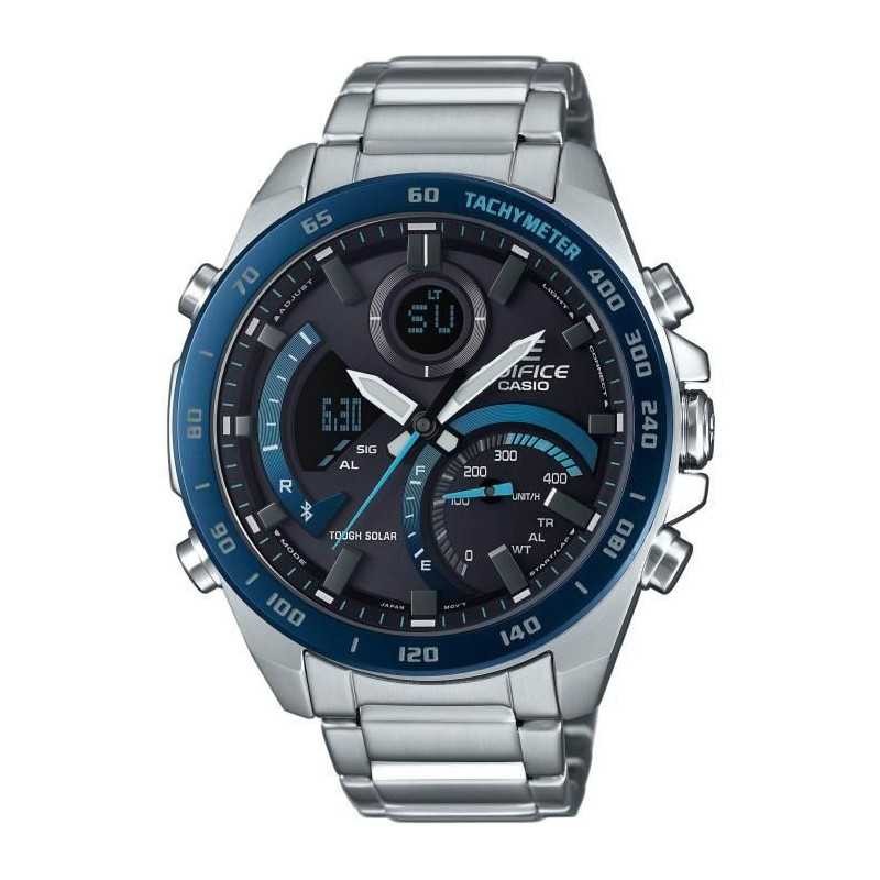 Montre solaire Casio ECB-900DB-1BER avec Bluetooth et étanchéité 10 bars pour voyageur