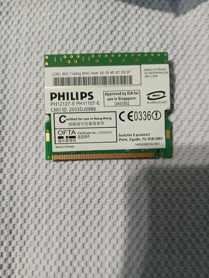 NEW PHILIPS / IBM 11a/b/g Wireless Lan Mini PCI Adapter 39T0071 / PH12127-E.  - Image 2 of 2