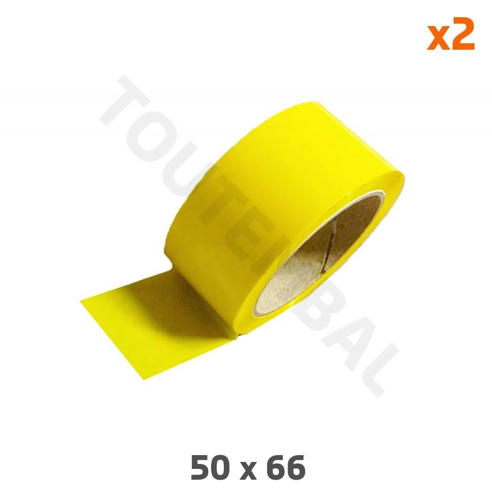 Scotch adhésif couleur Jaune au détail PP 50 mm x 66 mètres (par 2) - Photo 1/1