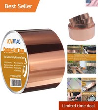 Flexible 2-inch Copper Foil Tape 33ft Roll - Perfect for Crafts EMI Shielding