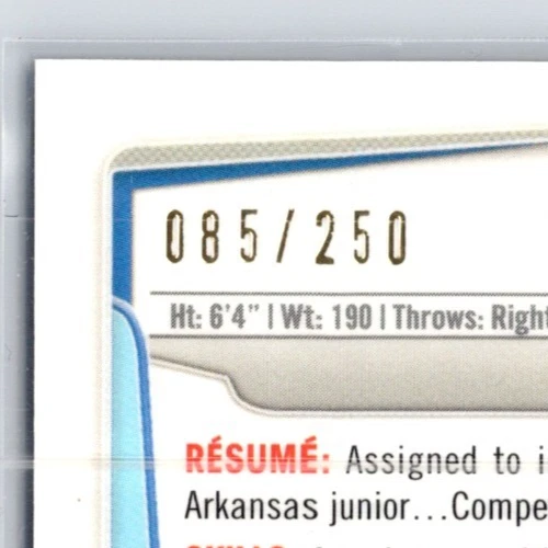 2014 Bowman 1st Chrome Prospects Blue Refractor #BCP84 Ryne Stanek RC 122/250 - Image 3 of 3