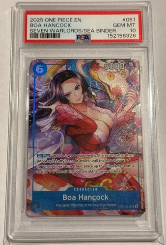 One Piece TCG - PSA 10 - Boa Hancock - OP07-051 - Promo - 7 Warlords Binder