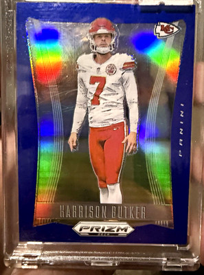 Panini 2024 Prizm Deca Harrison Butker Chiefs #156 Blue Prizm /149