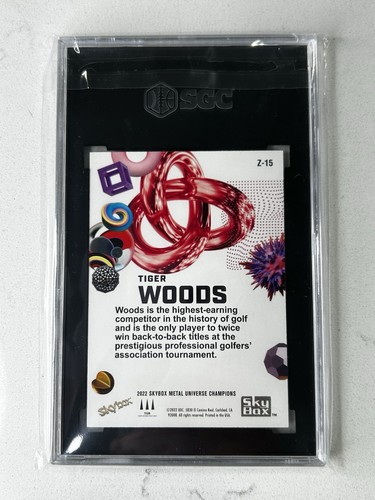 Tiger Woods 2022 Skybox Metal Z-15 Graded 9.5 SGC Card Slab - Picture 2 of 4