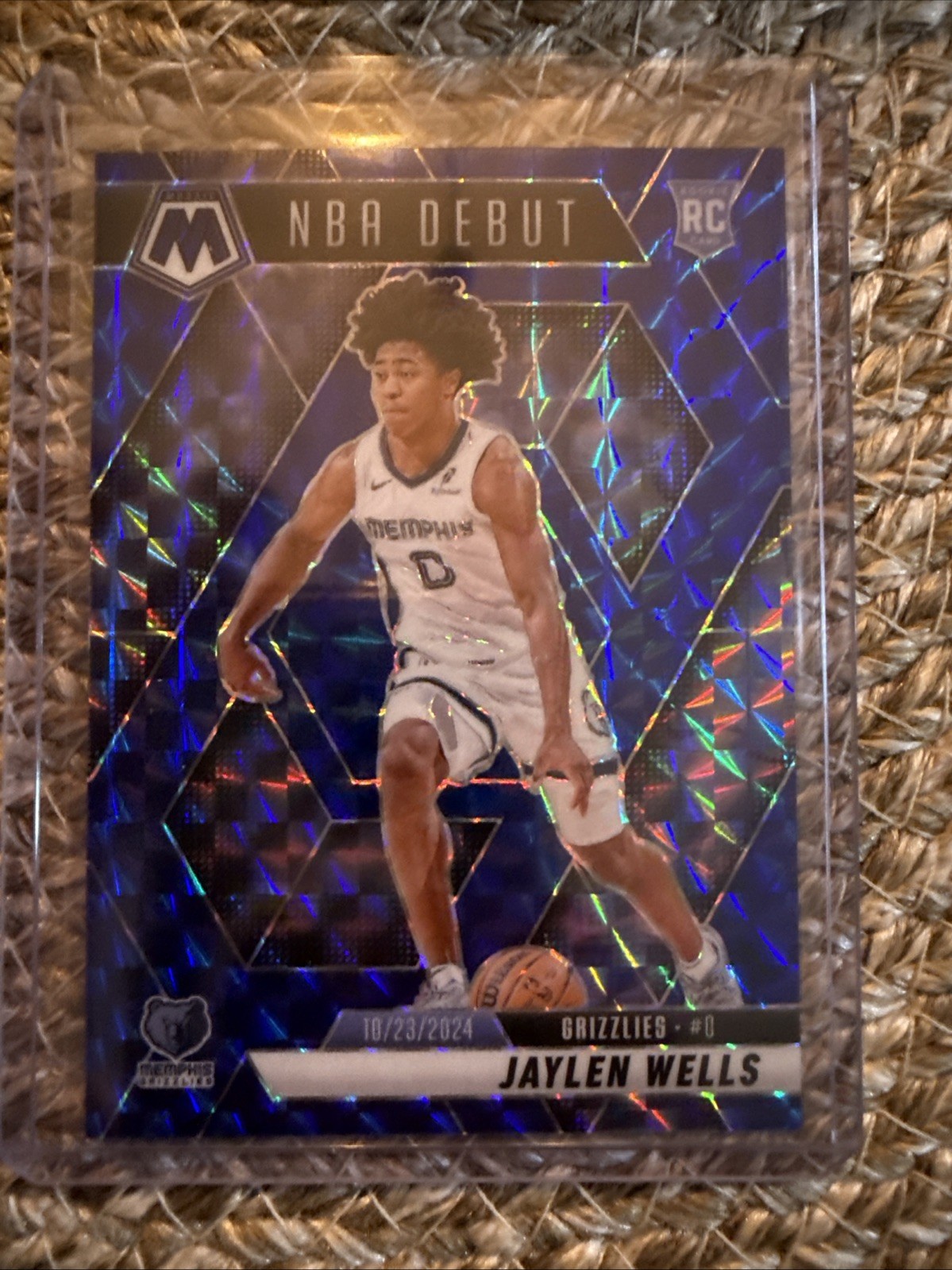 JAYLEN WELLS 2024-25 MOSAIC NBA DEBUT ROOKIE BLUE MOSAIC PRIZM RC /199 Q2264