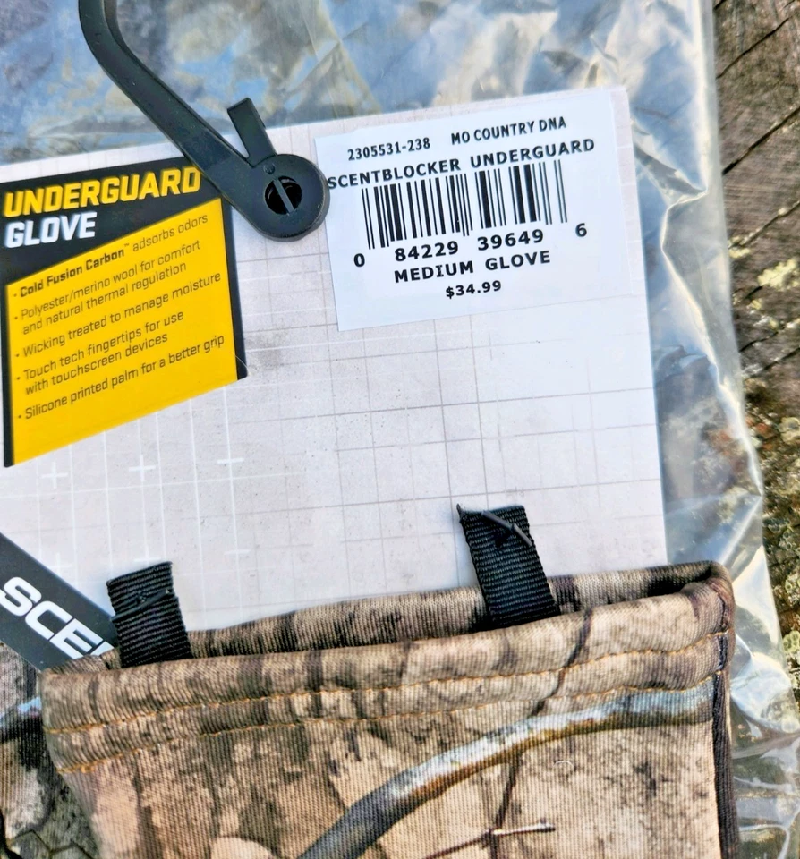 ScentBlocker Underguard Gloves Mossy Oak Country Early/Mid Season Medium $35 - Image 3 of 3
