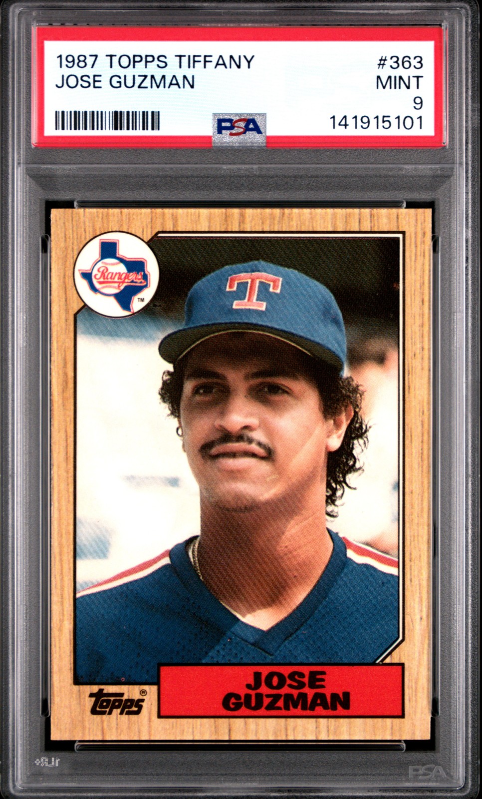 1987 TOPPS TIFFANY #363 JOSE GUZMAN PSA 9