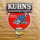 KUHN'S Climatized Paints Porcelain Enamel  Vintage Sign 10" x 8"