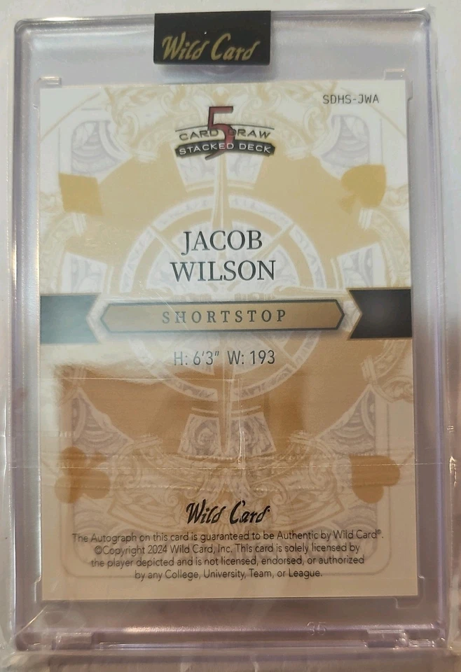 Jacob Wilson Wild Card 1/1 Autograph | Queen of Spades - Prizm Rookie Card - Image 2 of 3