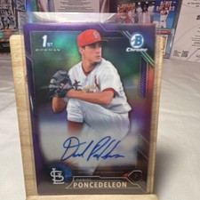 Topps 2016 Bowman Chrome Prospects Daniel Poncedeleon BCP53 Purple /250 Rookie