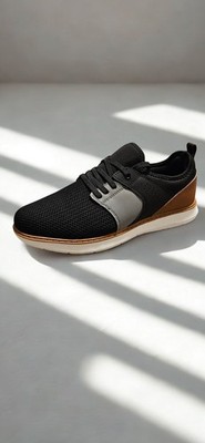 Mens Black Buisness Casual Breathable Shoes Lace Up Size 8.5
