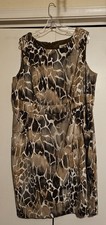 DressBarn Brown/Multi sleeveless dress, size 24, excellent condition