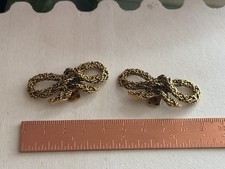 Vintage Bluette Shoe Clips  Made in France  Gold-Tone Bow Design