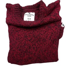 Abercrombie Kids Sweater 15/16 Red Black Knit Cold Weather School Holiday Cozy